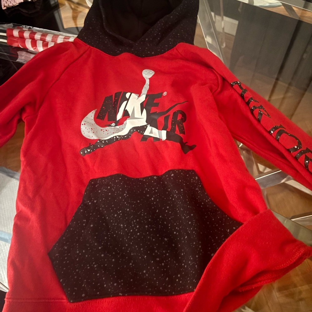 Jordan Red and Black Sweatshirt with Sparkly Design
